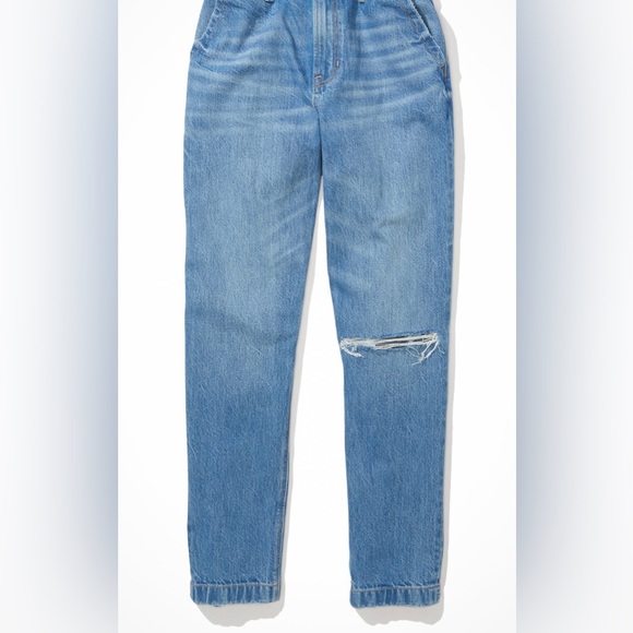 AMERICAN EAGLE HIGHEST RISE, STRETCH, DISTRESSED MOM JEAN - Picture 4 of 5